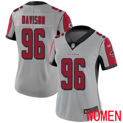 Atlanta Falcons Limited Silver Women Tyeler Davison Jersey NFL Football #96 Inverted Legend->women nfl jersey->Women Jersey